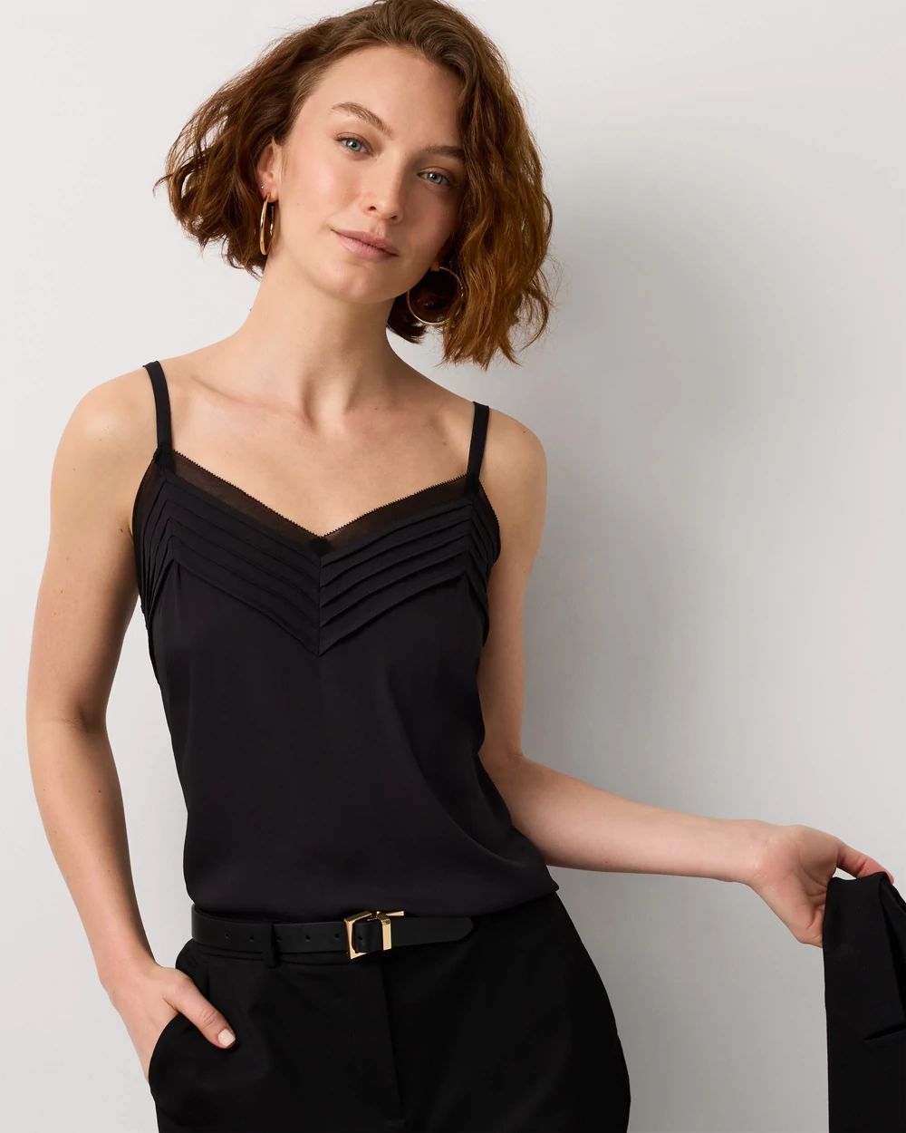 Pintuck Crepe Tank | White House Black Market